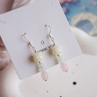 Earring Flower Clip-On / Drop Hook Beaded