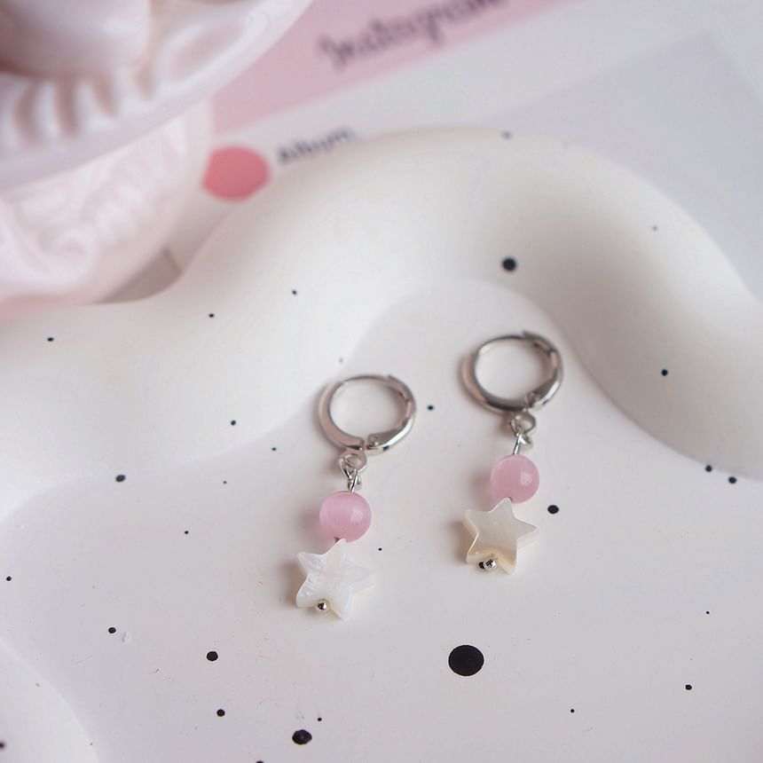 Huggie Drop Beaded Earring Star