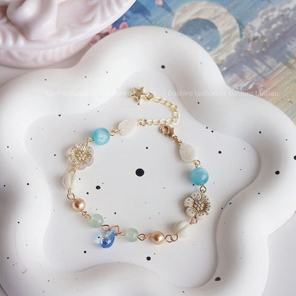 Gemstone Bracelet Beaded Flower