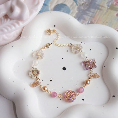 Gemstone Bracelet Beaded Flower