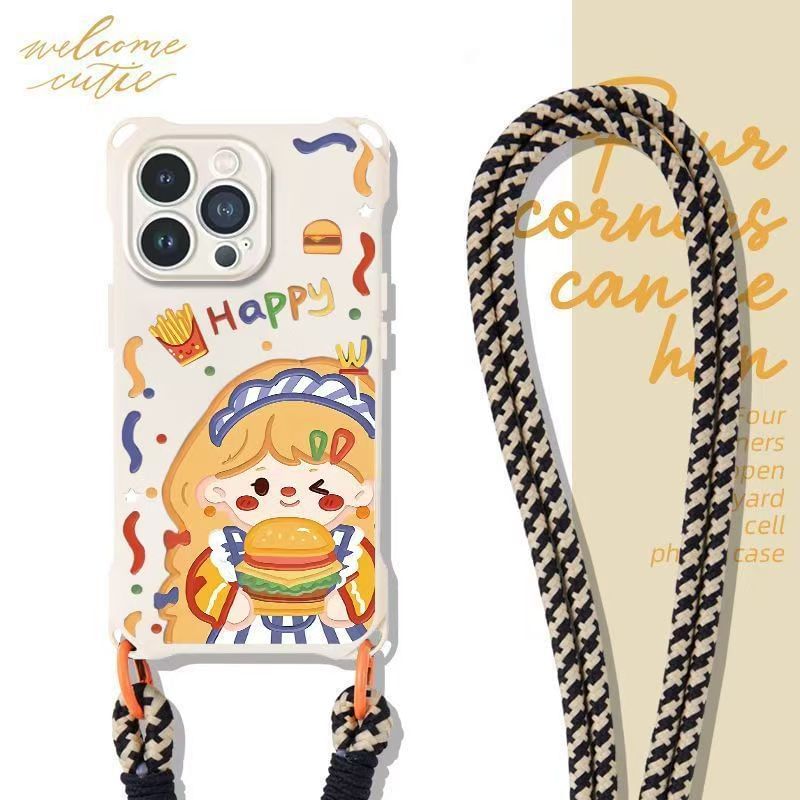 Girl Case Lanyard / Phone Strap Burger Set