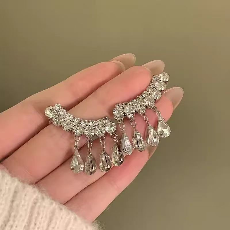 Earring Rhinestone CZ Climber