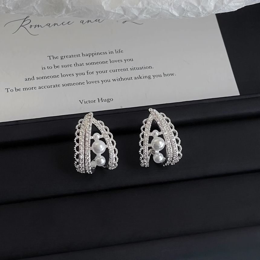 Faux Hoop Pearl Earring