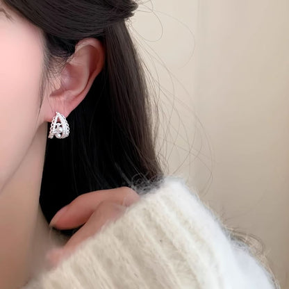 Faux Hoop Pearl Earring
