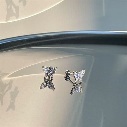 Butterfly Stud Earring Rhinestone