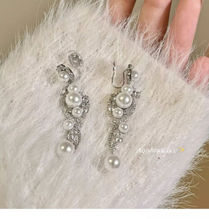 Alloy Dangle Earring Pearl Faux