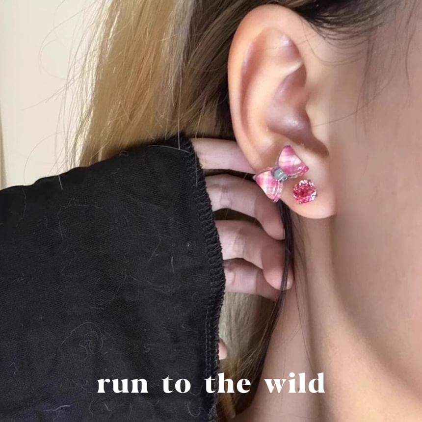 Bow Rose Alloy Earring