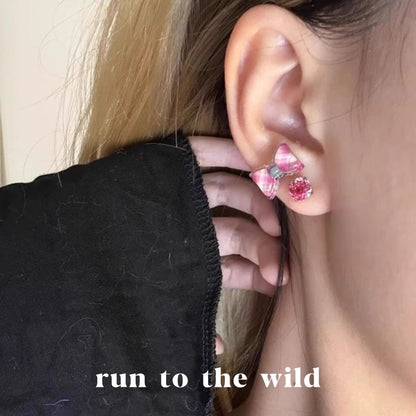 Bow Rose Alloy Earring