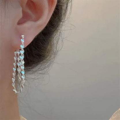 Layered Earring Helical Hoop Alloy