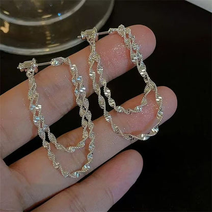 Layered Earring Helical Hoop Alloy