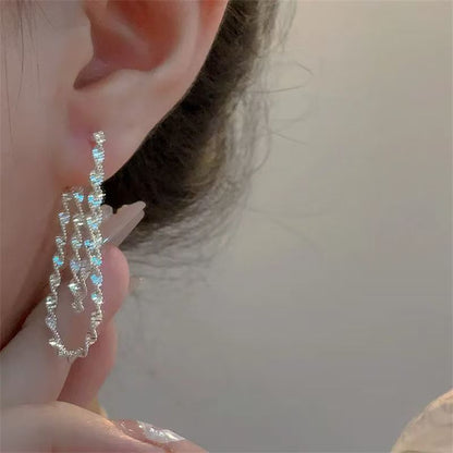 Layered Earring Helical Hoop Alloy