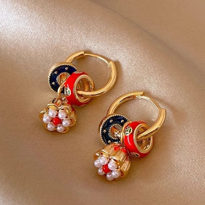 Drop Lotus Alloy Earring