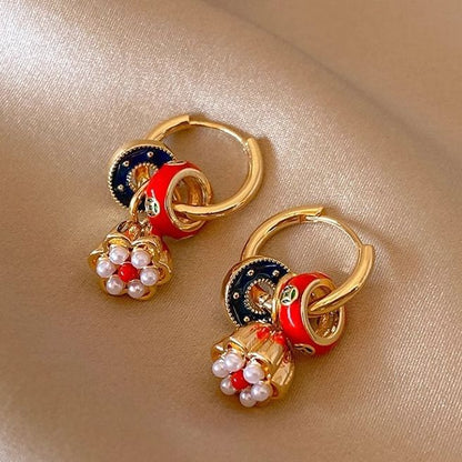 Drop Lotus Alloy Earring