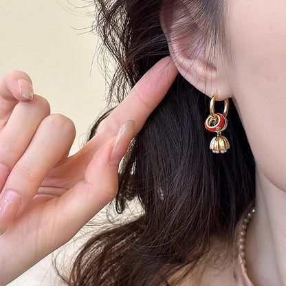 Drop Lotus Alloy Earring