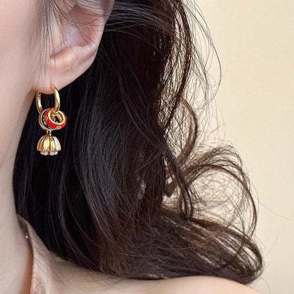 Drop Lotus Alloy Earring
