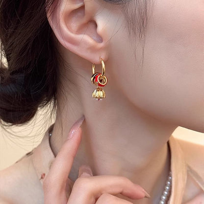 Drop Lotus Alloy Earring