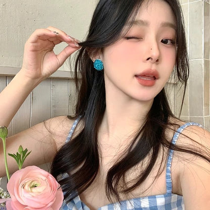 Rhinestone Alloy Stud Earring