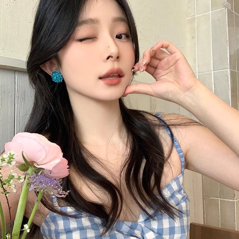 Rhinestone Alloy Stud Earring