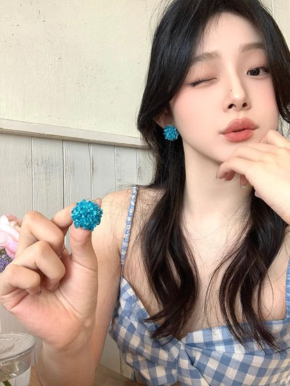 Rhinestone Alloy Stud Earring