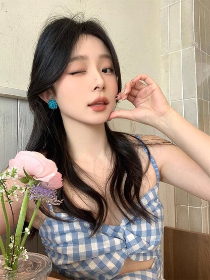 Rhinestone Alloy Stud Earring