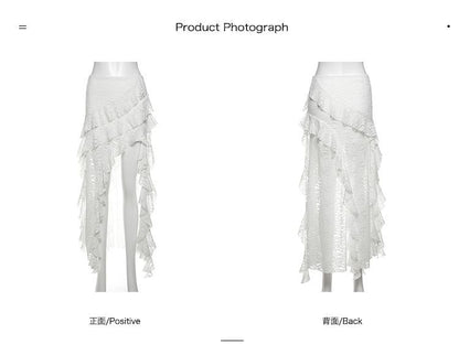 Solid Maxi Skirt with Side Slit at High Waist