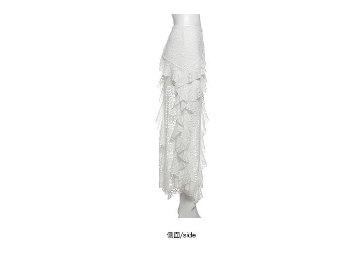 Solid Maxi Skirt with Side Slit at High Waist