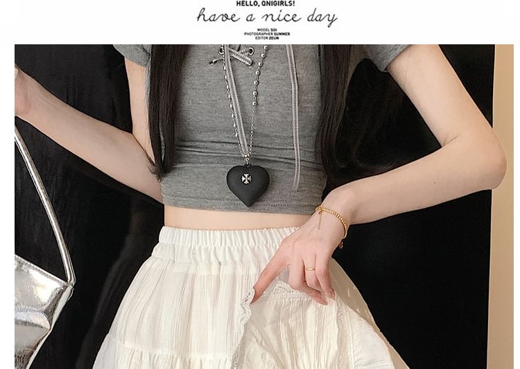 Ballet-Inspired Tiered Lace Mini Skirt with Stretch Waist