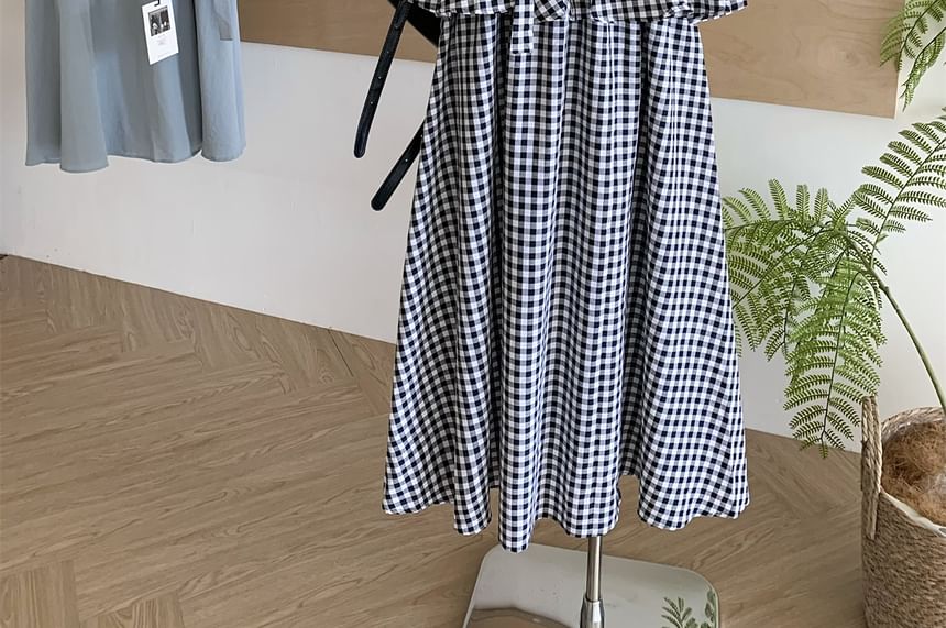 Sleeveless Square Neck Peplum Top & High Waist Maxi A-Line Skirt Ensemble