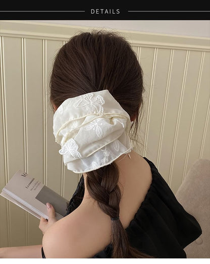 Scrunchie Butterfly Embroidered