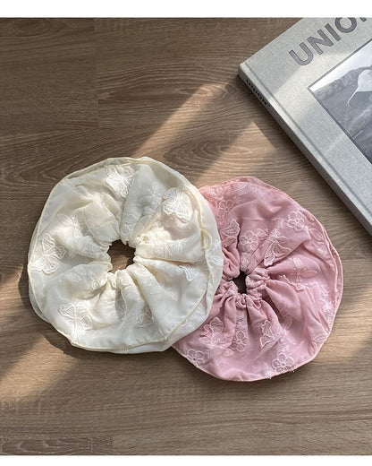 Scrunchie Butterfly Embroidered
