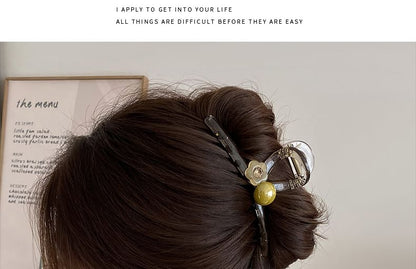 Acrylic Faux Claw Hair Flower Pearl