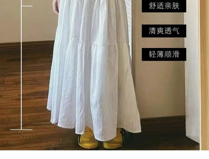 Smooth Midi A-Line Skirt with Elevated Waistband