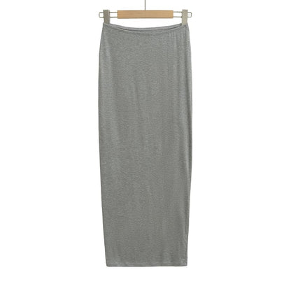 Plain High Waist Pencil Maxi Skirt