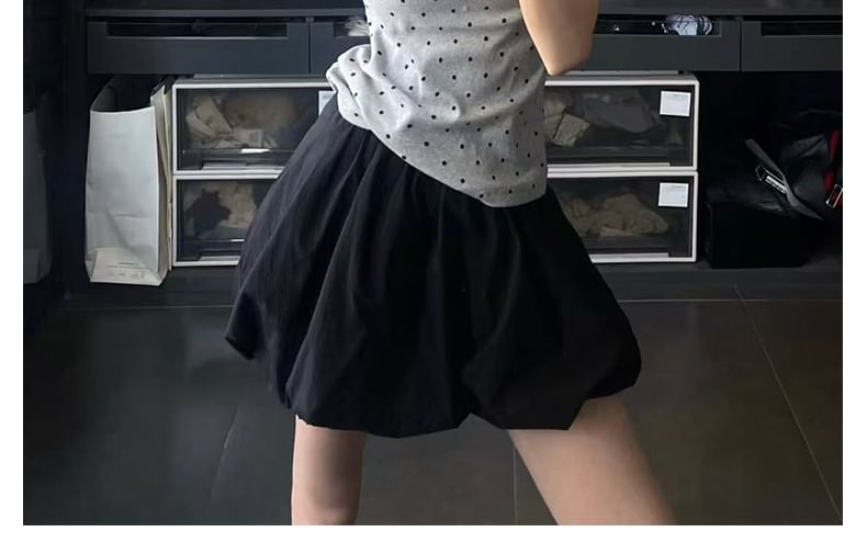 Plain High Waist Mini A-Line Skirt