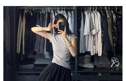 Plain High Waist Mini A-Line Skirt