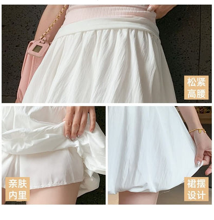 Plain High Waist Mini Skirt