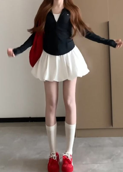 Plain High Waist Mini Skirt