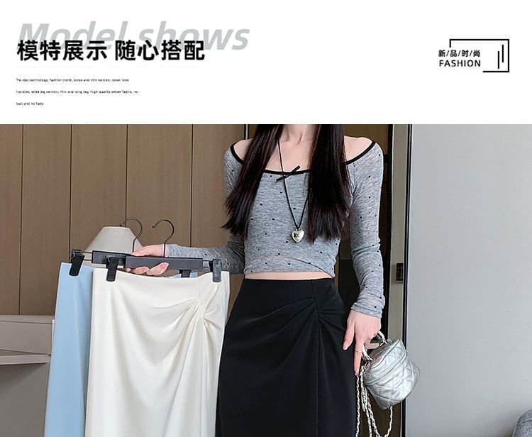 Plain High Rise Maxi Skirt
