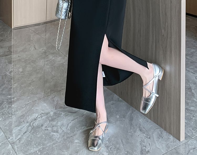 Plain High Rise Maxi Skirt
