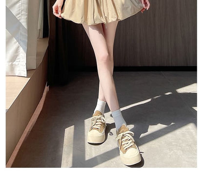 Adjustable Paperbag Waist Mini Skirt in Solid Tone
