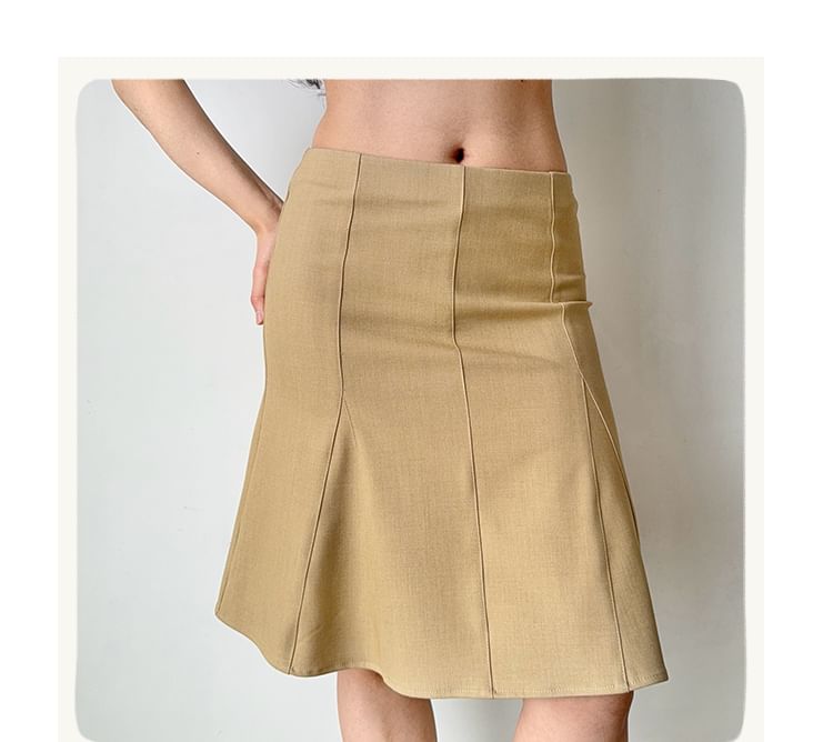 Plain High Rise Mini A-Line Skirt