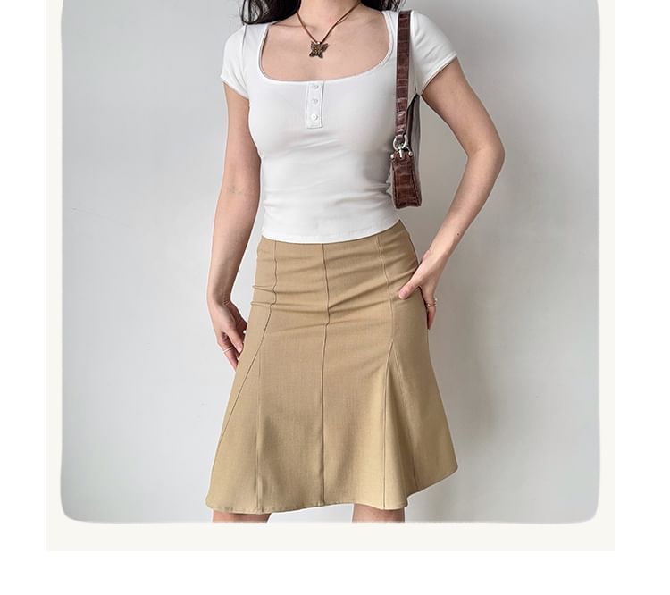 Plain High Rise Mini A-Line Skirt