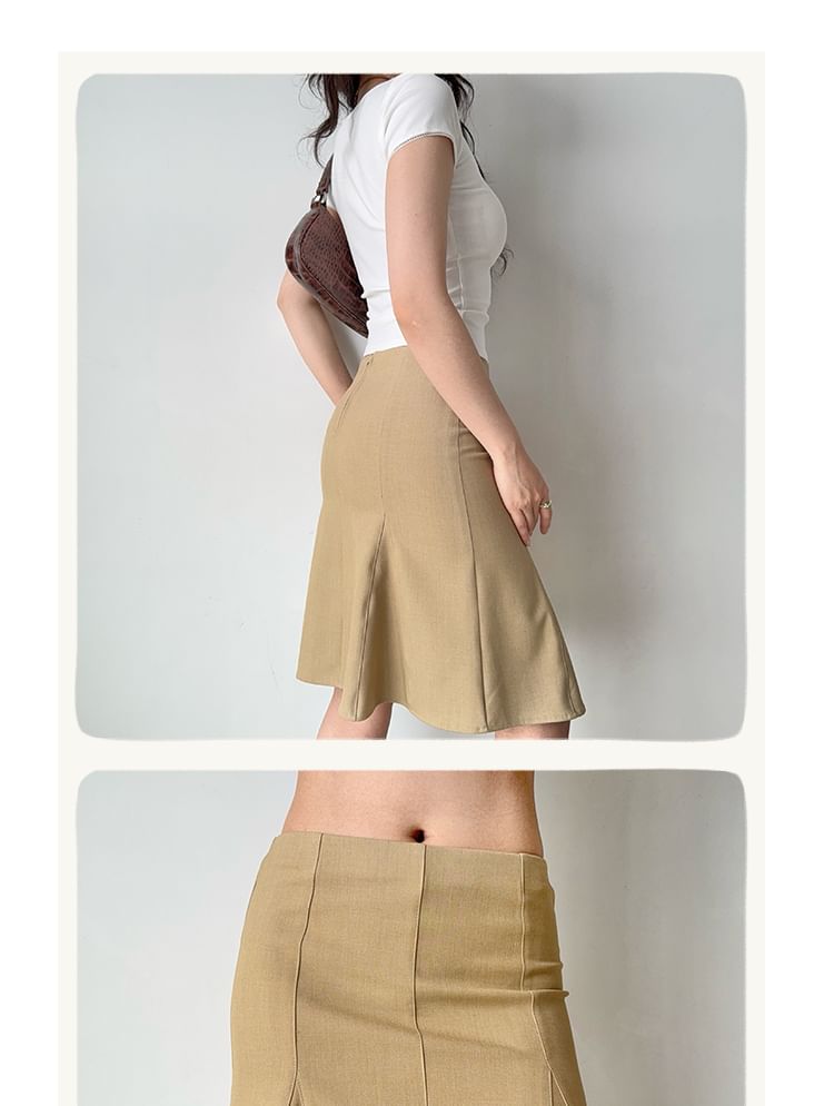 Plain High Rise Mini A-Line Skirt