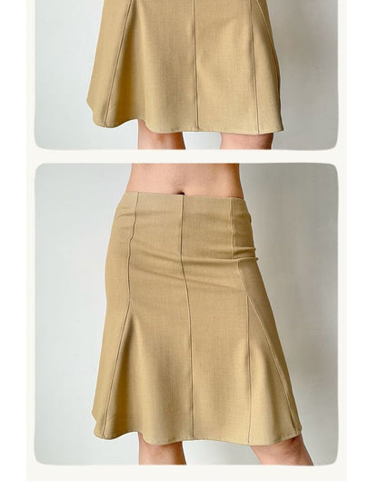 Plain High Rise Mini A-Line Skirt