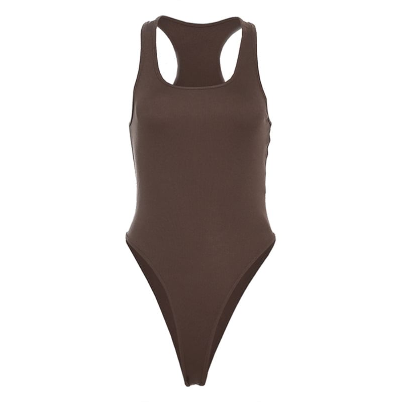 Thin-Strap Bodysuit with Low-Rise Pleated Mini Skirt