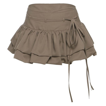 Thin-Strap Bodysuit with Low-Rise Pleated Mini Skirt