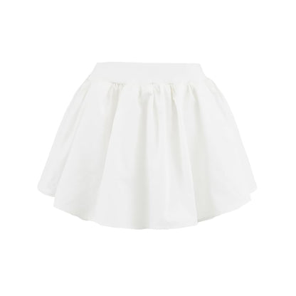 Solid Mini Skirt with Cinched Waistband