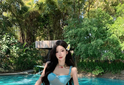 Sheer Crop Camisole with High Waist Maxi A-Line Skirt Set