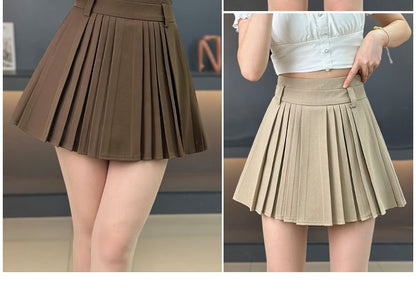 Elevated Pleated Micro Skirt with Smooth Fabric