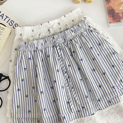 Lace-Trimmed High Waist Mini Skirt